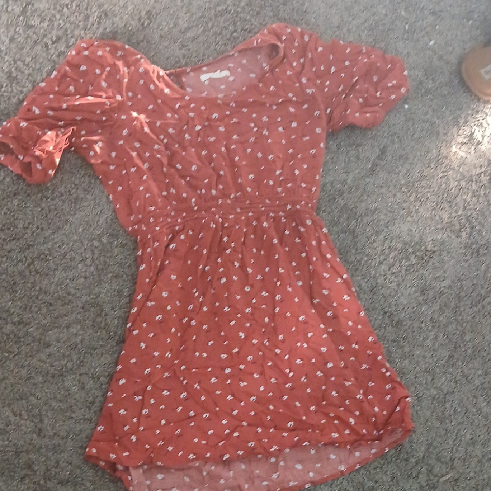 Copper Key Asymmetrical Dress in Red